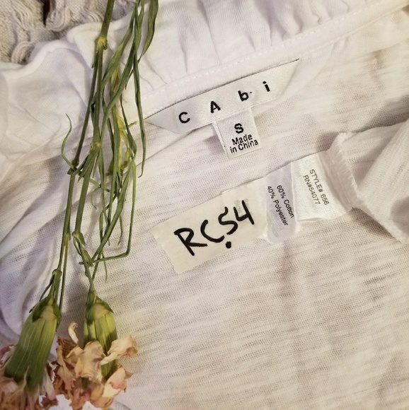 🌻🌺🌻CABI WHITE RUFFLE SHIRT!! - Picture 4 of 5